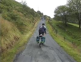 Start of the long climb into the remote hills from Llandewi Brefi, this shot taken near Cwm Dulas, 32.3 miles into the ride